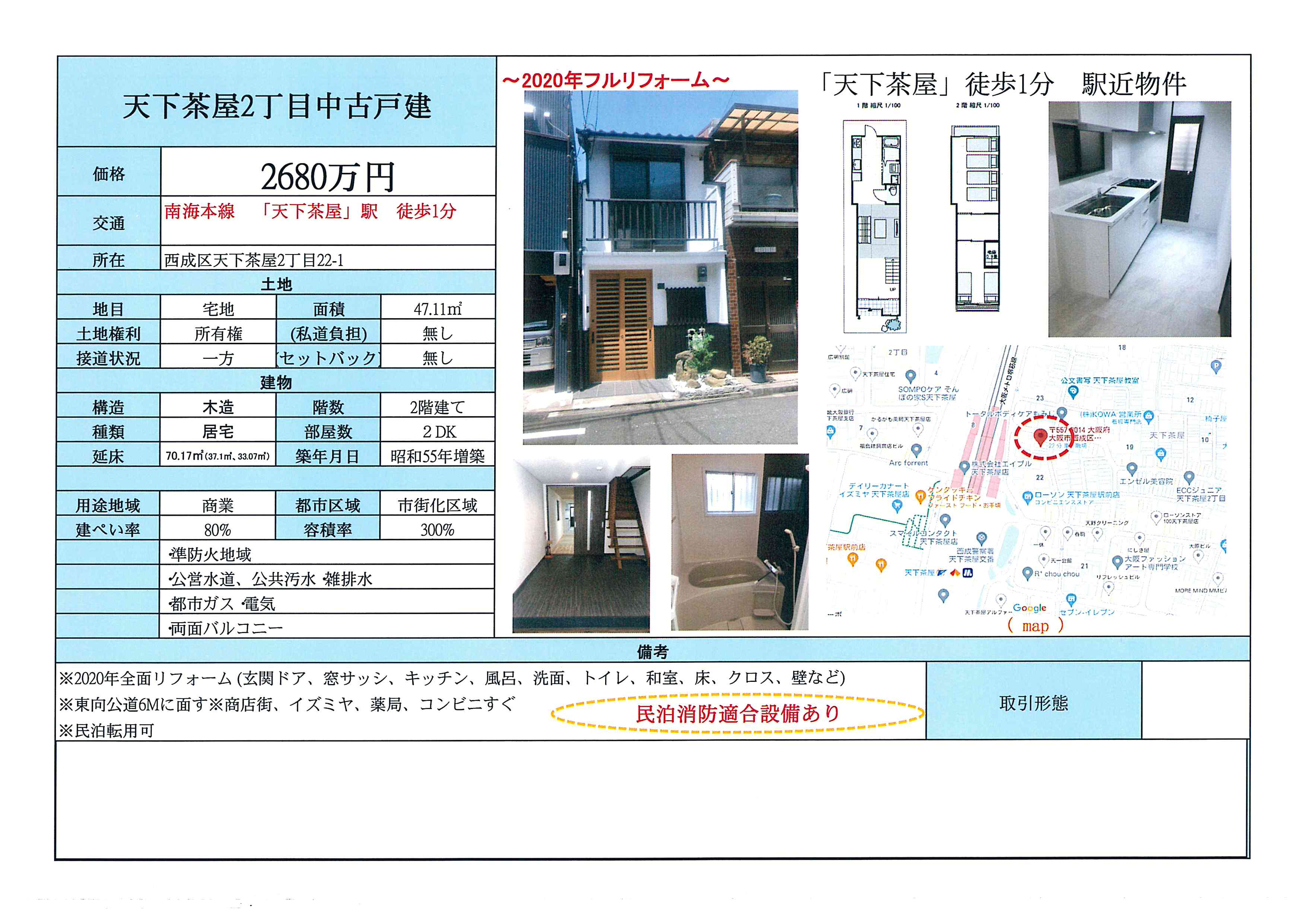 天下茶屋2丁目中古 売却済み